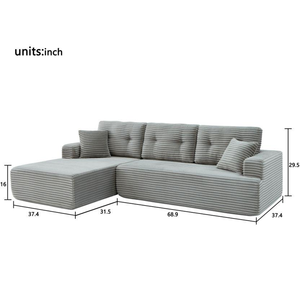 Sofá Seccional en Forma de L Tapizado en Tela Ecológica Moderna, Estilo Americano, para Apartamento/Villa, Precio Bajo, Envío Gratis - Product Image 6