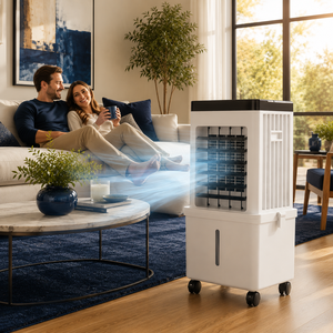 Modern 3-in-1 Electric Air Cooler Humidifier & Purifier Low Noise Portable AC Fan for Garage Use Made of <b>Plastic</b> - Product Image 6