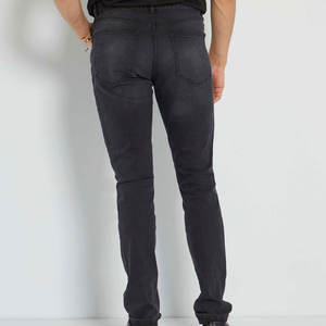 Pantalon en jean foncé pour hommes en haute qualité 100% coton style solide respirant taille adulte pour l'hiver - Product Image 2