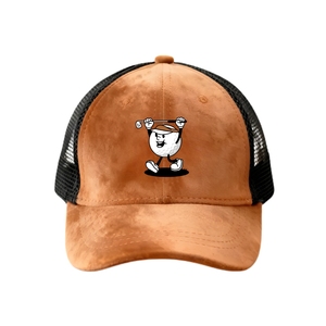 Casquette de golf personnalisée avec logo, 6 panneaux, en velours et maille, style trucker, avec matériau respirant et léger, fermeture à boucle métallique - Product Image 1