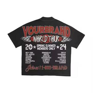 Vente en gros Streetwear T-shirt Hip Hop unisexe à col ras du cou pour hommes de haute qualité 100% coton coupe ample - Product Image 4