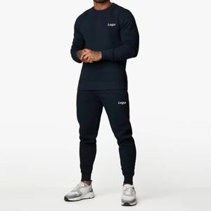 Logotipo personalizado Servicio OEM Hombres Ropa O-cuello Sudadera Chándal Pantalones Conjuntos Deportes Sudadera Traje - Product Image 1