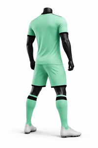 Custom Mint Green Soccer Uniform Breathable Polyester Football Kit Quick Dry <b>Training</b> Jersey Shorts <b>Socks</b> Set for Men Team Wear - Product Image 3