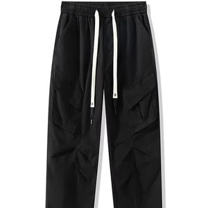 Pantalons décontractés en coton et lin pour hommes Baggy Streetwear Pantalons de sport pour hommes Pantalons de couleur unie à la mode longs et droits pour hommes - Product Image 1
