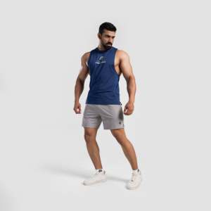Débardeurs turquoise pour hommes avec manches tombantes - Product Image 4