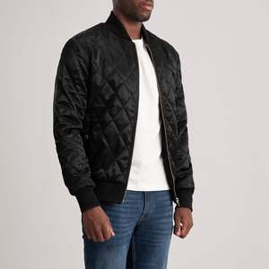 Danson Men's Women's <b>Quilted</b> Varsity <b>Jacket</b> Black Wool Leather Water Proof Embroidered Vintage Style High Quality XS <b>Pattern</b> - Product Image 3