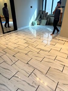 Azulejos de losa de mármol blanco moderno pulido 24 "x 24" suelo de hotel cocina baño Piedra Natural 12 "x 12" opción disponible - Product Image 2