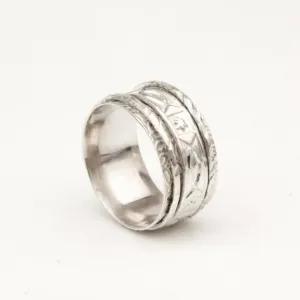 RJSP04 Hochwertige christliche Fisch band Meditation Einfache Hochzeit Spinner Sterling Silber Zappel ring für Frauen Geschenks chmuck