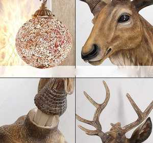 Applique murale créative européenne en forme de cerf / Luminaire |   Design en bois de cerf pour la chambre à coucher, chevet |   Design créatif européen en forme de bois de cerf - Product Image 6