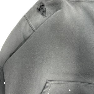 Sudaderas con capucha lavadas con ácido gris para hombre, suéter con cordón de doble capa pesado, sudadera lisa con hombros caídos 300GSM, tamaños a granel - Product Image 6