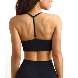 Service OEM ODM Ensemble de Yoga pour Femmes Impression Personnalisée de 2 Pièces Respirant Confortable Haute Qualité à Carreaux Taille Élastique Avant - Product Image 2