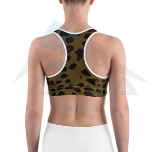 Soutien-gorge de sport à soutien élevé pour femmes avec bretelles croisées respirant 100% coton Sublimation impression pour ensemble d'entraînement de Yoga - Product Image 4
