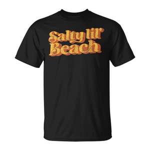 Salty Lil' Beach T-shirt à manches courtes en coton unisexe col rond vacances d'été style rétro années 70 - Product Image 1