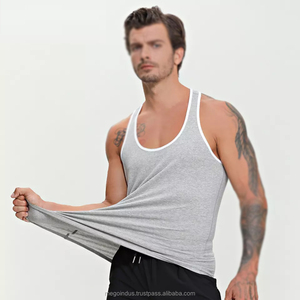Débardeur d'entraînement d'été pour hommes personnalisé OEM Fitness Gym Stringer Vêtements de sport Haut de musculation en polyester avec technique cirée - Product Image 1