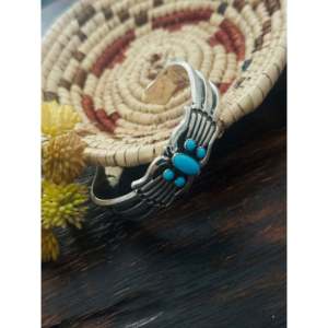 Rick Martinez Old Pawn Design Sleeping Beauty Turquoise & Sterling <b>Silver</b> <b>Cuff</b> <b>Bracelet</b> Fashionable Accessory - Product Image 3
