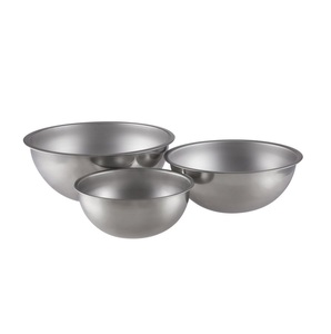 Ensemble de bols professionnels en acier inoxydable pour cuisine, polyvalents, profonds, ronds, à fond plat, pour préparation, cuisson, service et mélange - Product Image 1