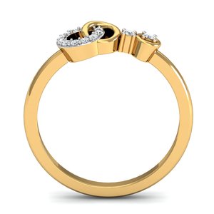 Boho Interlocking <b>Circle</b> Zircon Brass <b>Ring</b> 18k Gold Plated Geometric Modern Wholesale <b>Ring</b> For Women - Product Image 3
