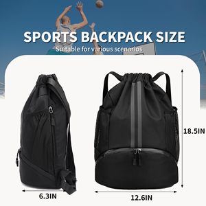 Sac à dos de sport de voyage léger personnalisé en toile résistante et écologique 30-40L avec cordon de serrage imperméable - Product Image 3