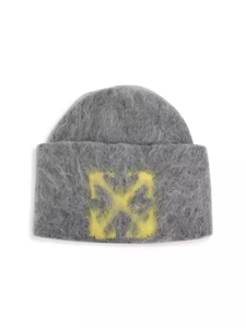 Venta caliente personalizado mullido tejer sombrero acrílico tejido Jacquard Faux Mink Beanie con logotipo personalizado - Product Image 5