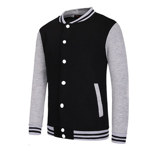 Blouson aviateur universitaire de baseball au crochet décontracté pour hommes avec manches en cuir confortable veste universitaire Letterman en PU - Product Image 4
