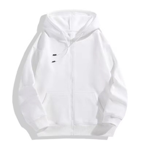 Sweat-shirts à capuche pour hommes avec logo personnalisé brodé, 100% coton, tissu éponge français épais, poids lourd, surdimensionnés, logo personnalisé en relief - Product Image 3