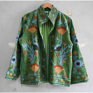 Indian Handmade <b>Womens</b> Velvet Winter <b>Coat</b> Hand Embroidered Boho Ethnic Jacket - Product Image 1