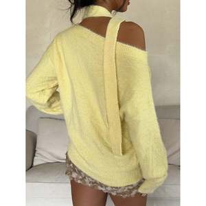 Cardigan décontracté d'hiver pour femme avec appliques brodées, dentelle et col à nœud - Product Image 2