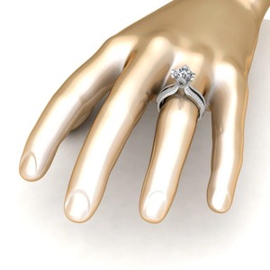 À la mode 2.00 Ct diamant rond 925 bague Lotus en argent Sterling pour les femmes bague de fiançailles de mode de luxe chez JBR bijoutier - Product Image 3