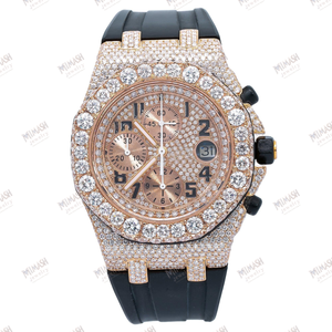 Montre en diamant Moissanite de qualité supérieure Bracelet en acier inoxydable glacé Montre unisexe de luxe étincelante pour toute occasion - Product Image 3
