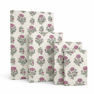 Block Printed Cotton Paper <b>Spiral</b> Bound Fabric Cover Handmade Eco Friendly Journal <b>Notebook</b> for Writing Sketching Gifting - Product Image 1