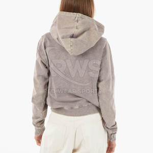 Custom Logo Solid Acid Wash <b>Hoodies</b> For Women 2025 Factory Direct Sale Women Acid Wash <b>Hoodies</b> - Product Image 2