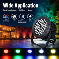Projecteur LED Par 54x3W RGBW IP65 Étanche Ra90 à Activation Sonore pour Scène Extérieure, Éclairage de Lavage DMX512 pour Scène, Parc, Bâtiment
