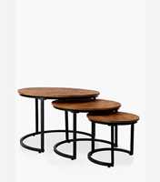 Ensemble de petites tables d'appoint rondes modernes de luxe avec plateau en métal, meubles de salon, design réglable