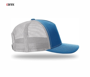 Custom Blue Mesh Trucker Hat 5-Panel Adjustable Breathable Waterproof Casual <b>Cap</b> for Adults <b>Winter</b> Outdoor Unisex Style - Product Image 4