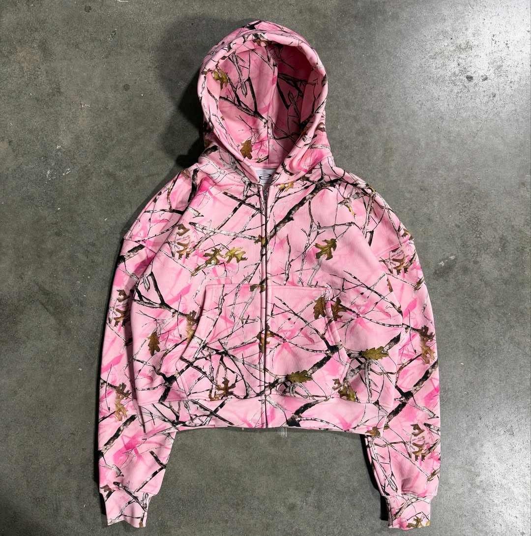 Plus Size Pink Camo Hoodie 2025 New Design Heavyweight
