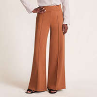 Pantalones Palazzo Marrones Elegantes para Mujer, Directo de Fábrica de Bangladesh, Algodón de Primera Calidad, Moda de Verano, Ropa al Por Mayor