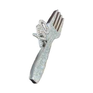 Men's White Gold Iced Out Bling Pendant <b>Necklace</b> Hip Hop Fashion Jewelry with Moissanite & Diamond Fine Pendants & Charms - Product Image 1