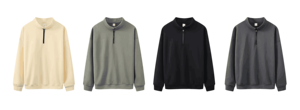 Sudadera térmica extragrande para hombre en blanco de algodón y poliéster con estampado personalizado y cremallera en 3D con logotipo personalizado - Product Image 6