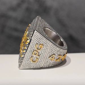 Lujoso 925 Plata Diseño único Iced Out Leb Grown Round Brilliant Cut VVS Clarity Diamond Luxury Original Hip Hop Jewelry - Product Image 3