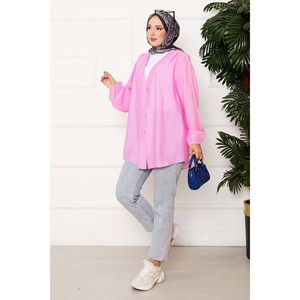 Camisa Kimono Casual Rosa con Botones al Frente - Product Image 3