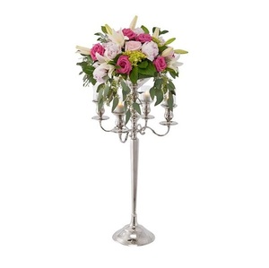 Modern Style Silver Plated Crystal Iron <b>Candle</b> Stand Customised Size for Home Decoration Clubs Table <b>Candle</b> Light <b>Dinners</b> - Product Image 1