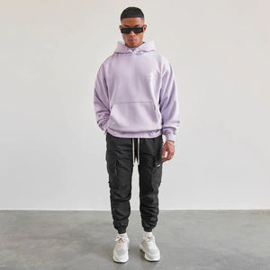 Oem personalizado Sudaderas Para Hombre Streetwear No String 100% algodón serigrafía lavanda de talla grande sudaderas con capucha y sudaderas para hombre - Product Image 2