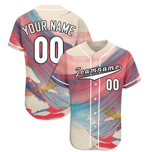 Maillots de baseball personnalisés en gros pour cheerleading, 100 % polyester, impression numérique, manches courtes, tissu respirant, tailles unisexes pour adultes - Product Image 2
