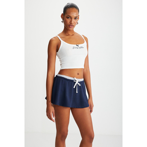 Top Corto Tipo Bustier para Mujer ETHIQUET JOAN, Tejido Elástico Acanalado con Bordado Frontal y Lazo - Product Image 3
