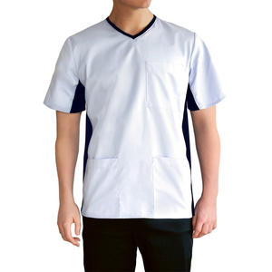 Tops de blouses médicales à col en V de marque privée pour les médecins et le personnel hospitalier, jersey en élasthanne confortable - Product Image 1