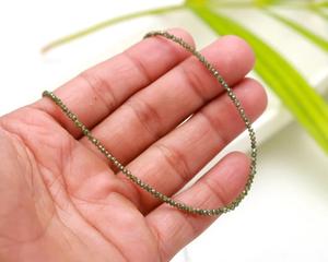 Diamante verde Rondelle 100% Natural brillante facetado chapado en oro plata esterlina 925 collar lujoso hecho a mano con cuentas finas - Product Image 4