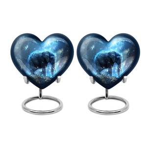 Urne éléphant en forme de coeur pour cendres humaines 1-200 cubique personnalisé souvenir crémation urne commémorative petit souvenir décoratif - Product Image 2