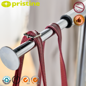 ราวแขวนผ้าแบบลวดเหล็ก MIT แข็งแรงทนทาน แบบสองเสา โลหะ 50 เหล็กกล้า ตู้เสื้อผ้าอเนกประสงค์ ชั้นวางเสื้อผ้าเหล็กหล่อ ทรงกลมทันสมัย - Product Image 4