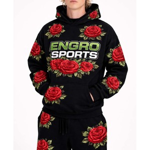 Venta al por mayor directa de la industria: Sudadera con capucha negra de alta calidad, Sudadera con capucha floral, Sudadera con capucha con estampado de rosas, Sudadera con capucha de rosas blancas, Denimi Designer Tears - Product Image 1