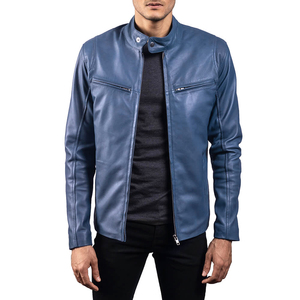 Lightweight <b>Retro</b> Fashionable Windbreaker for Men Breathable Stand Collar <b>Leather</b> <b>Jackets</b> - Product Image 1